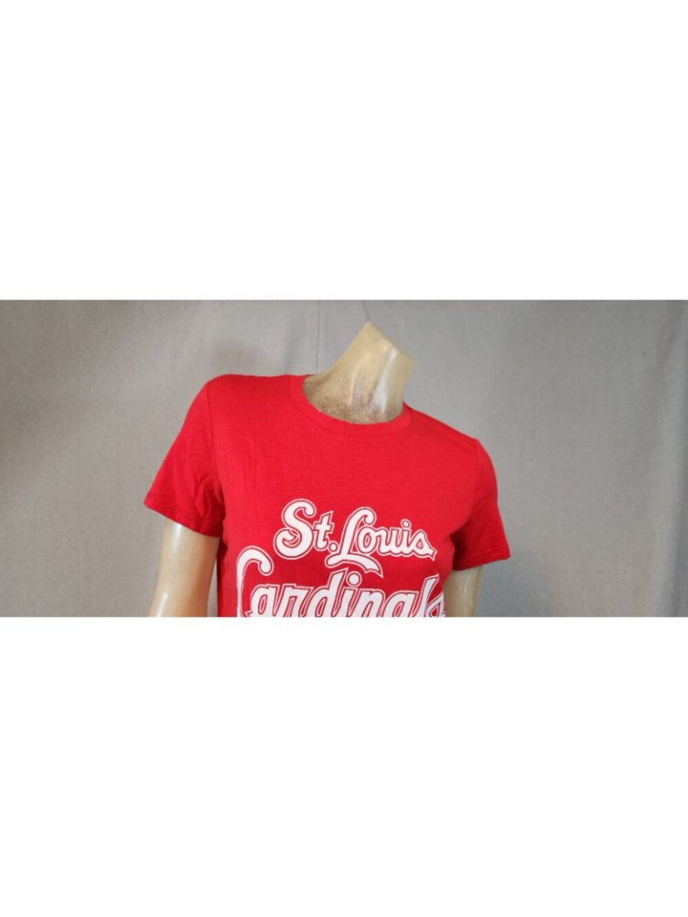 DKNY Sport MLB St Louis Cardinals Red Crew Nck Cap Slv T Shirt Top MEDIUM USED - Picture 2 of 7